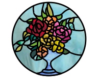(image for) Pot and flowers round simpler